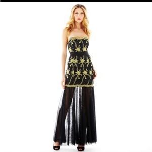 Pearl by Georgina Chapman Marchesa gold embroidered black gown